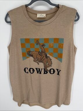 Avery Apparel Company COWBOY Muscle Tank Size Large Made in USA